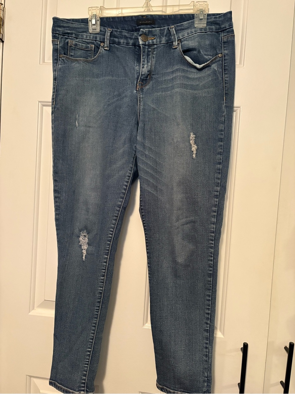 Classic Mid-Rise Distressed Women's Jeans by Metaphor